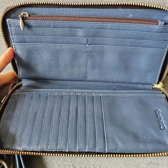 Cuadra Sky blue phyton Wristlet wallet clutch - Picture 5 of 7